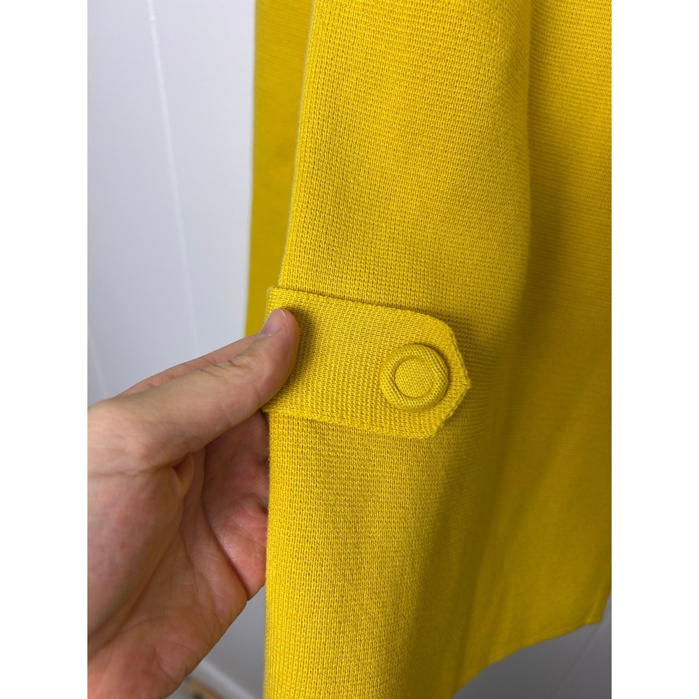 Lands' End 100% Supima Cotton Yellow Jacket‎ Cardigan Sweater Size Medium - Picture 7 of 8